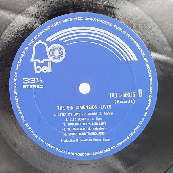 The Fifth Dimension - Live (2xVinyl, LP, Album, Stereo) Good Plus (G+) / Poor (P)