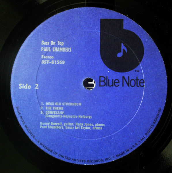 Paul Chambers Quartet - Bass On Top (Vinyl, LP, Album, Reissue, Stereo) Very Good (VG) / Very Good (VG)