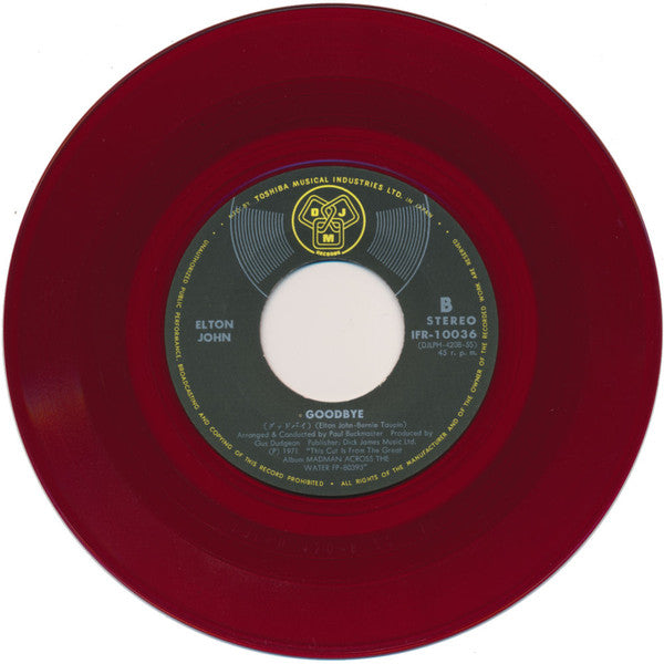 Elton John - Tiny Dancer (Vinyl, 7", 45 RPM, Single) Very Good Plus (VG+) / Very Good (VG)