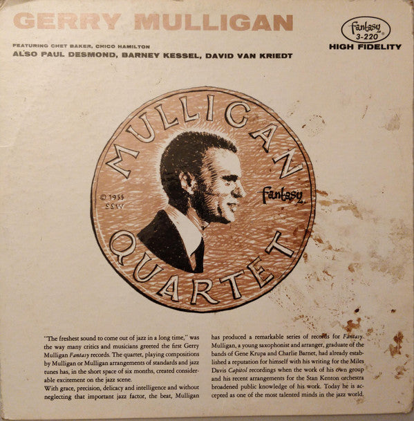Gerry Mulligan Quartet - Gerry Mulligan / Paul Desmond (Vinyl, LP, Compilation, Mono) Very Good (VG) / Very Good Plus (VG+)