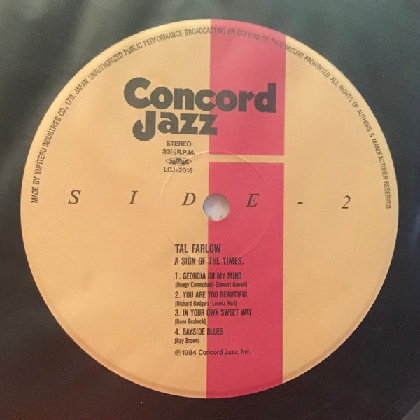 Tal Farlow - A Sign Of The Times (Vinyl, LP, Album, Reissue) Very Good Plus (VG+) / Very Good (VG)