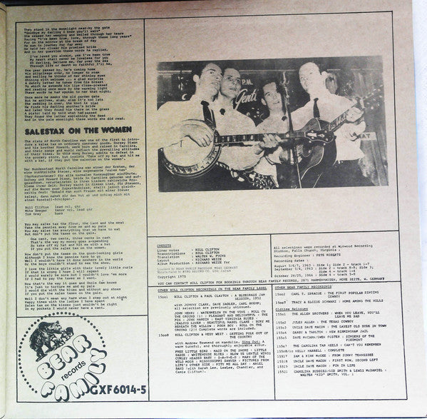 Bill Clifton - Going Back To Dixie (2xVinyl, LP, Album) Good Plus (G+) / Very Good Plus (VG+)