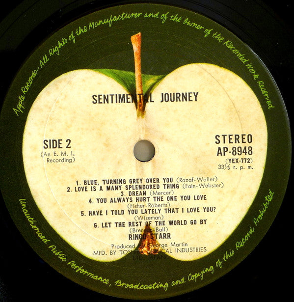Ringo Starr - Sentimental Journey (Vinyl, LP, Album) Very Good (VG) / Good Plus (G+)