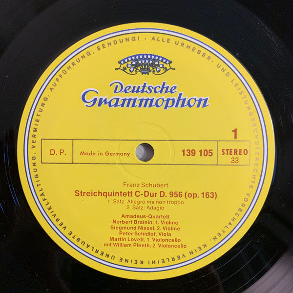 Franz Schubert - Streichquintett C-dur (Vinyl, LP, Stereo) Very Good Plus (VG+) / Very Good (VG)