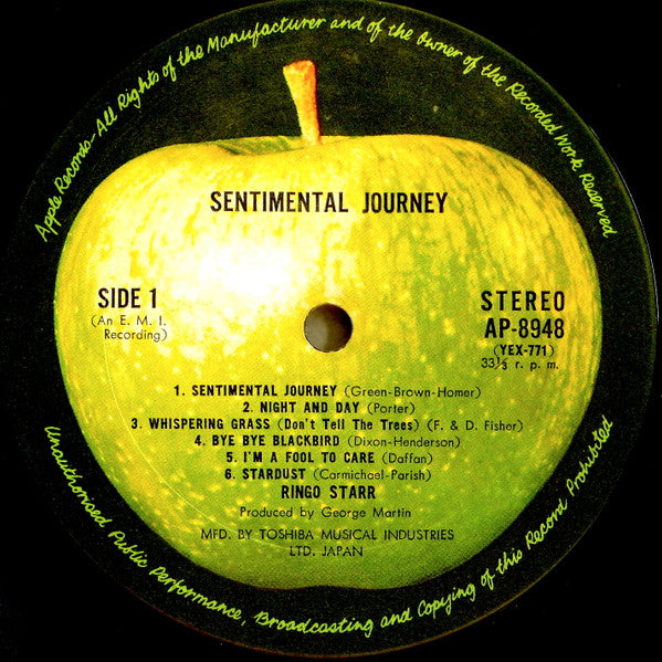 Ringo Starr - Sentimental Journey (Vinyl, LP, Album) Very Good (VG) / Good Plus (G+)