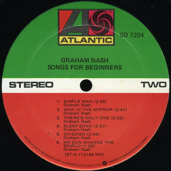 Graham Nash - Songs For Beginners (Vinyl, LP, Album, Repress, Stereo) Very Good Plus (VG+) / Very Good (VG)