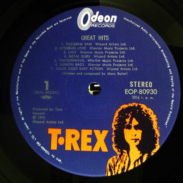 T. Rex - Great Hits (Vinyl, LP, Compilation, Reissue) Very Good Plus (VG+) / Very Good Plus (VG+)