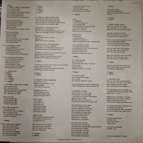 Saxon - Strong Arm Of The Law (Vinyl, LP, Album, Promo) Very Good Plus (VG+) / Good Plus (G+)