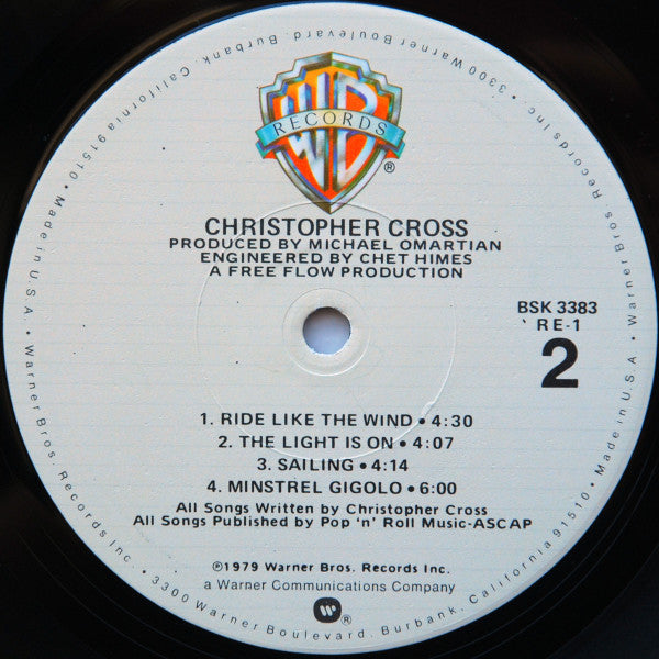 Christopher Cross - Christopher Cross (Vinyl, LP, Album, Stereo)
