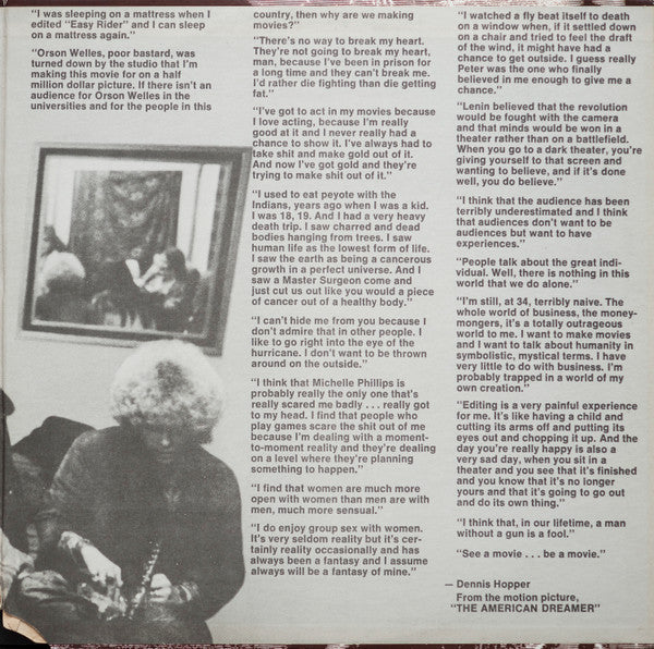 Various - Dennis Hopper In "The American Dreamer" (Vinyl, LP, Album, Stereo) Good Plus (G+) / Good (G)