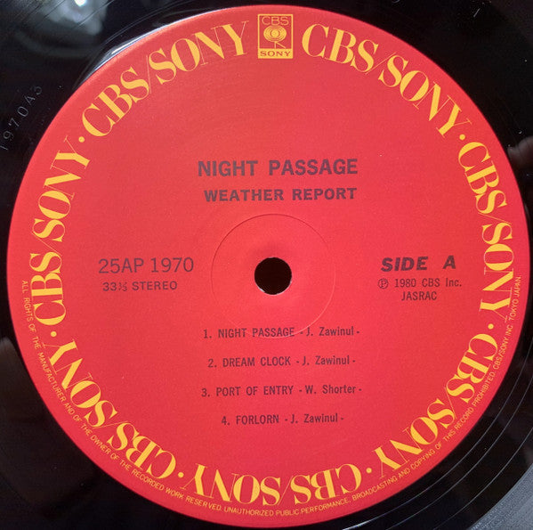 Weather Report - Night Passage (Vinyl, LP, Album, Stereo)
