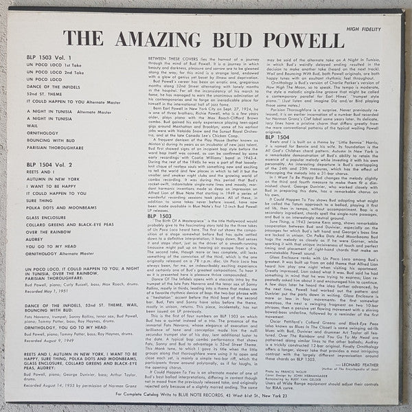 Bud Powell - The Amazing Bud Powell (Volume 1) (Vinyl, LP, Album, Mono) Good Plus (G+) / Very Good (VG)