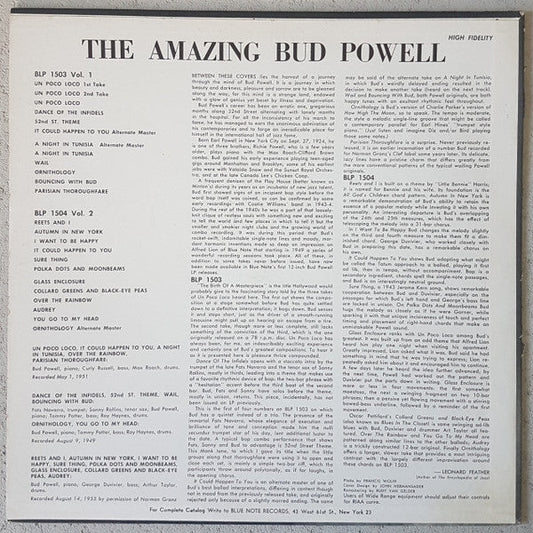 Bud Powell - The Amazing Bud Powell (Volume 1) (Vinyl, LP, Album, Mono) Good Plus (G+) / Very Good (VG)
