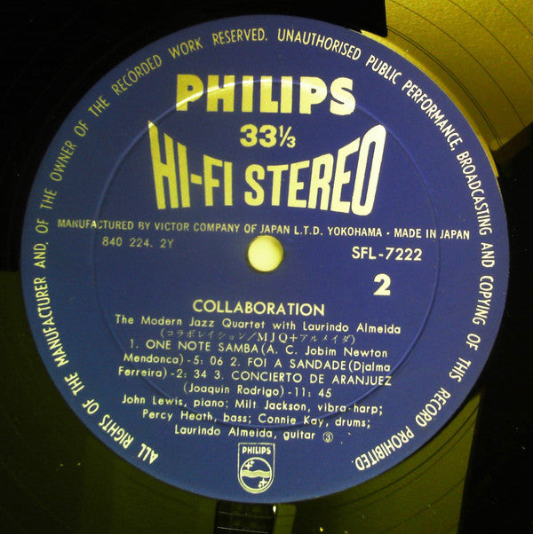 The Modern Jazz Quartet - Collaboration (Vinyl, LP, Album) Very Good (VG) / Very Good Plus (VG+)