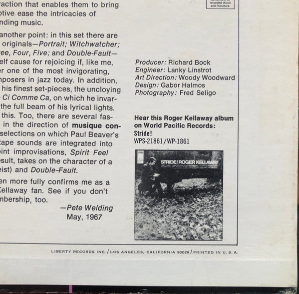 Roger Kellaway - Spirit Feel (Vinyl, LP, Album, Stereo) Good Plus (G+) / Good (G)