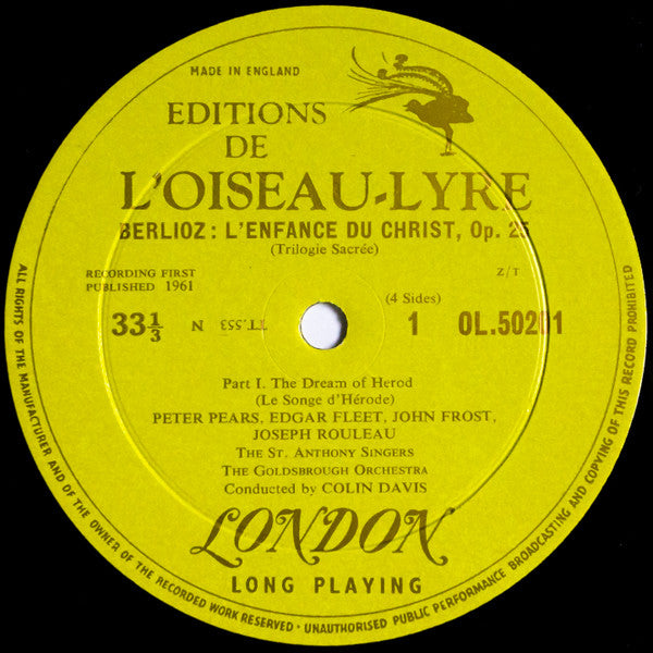 Hector Berlioz - L'Enfance Du Christ (2xVinyl, LP, Reissue, Mono) Very Good Plus (VG+) / Very Good Plus (VG+)
