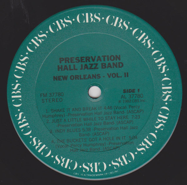 Preservation Hall Jazz Band - New Orleans. Vol. II (Vinyl, LP, Album, Stereo) Very Good (VG) / Very Good Plus (VG+)