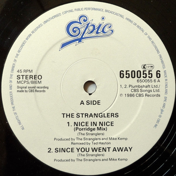 The Stranglers - Nice In Nice (Vinyl, 12", 45 RPM) Very Good Plus (VG+) / Good Plus (G+)