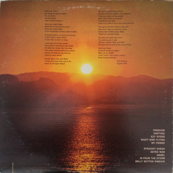 Jimi Hendrix - The Cry Of Love (Vinyl, LP, Album, Reissue, Stereo) Very Good Plus (VG+) / Very Good Plus (VG+)