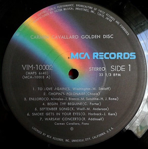 Carmen Cavallaro - Golden Disc (Vinyl, LP, Compilation, Reissue) Very Good (VG) / Good Plus (G+)