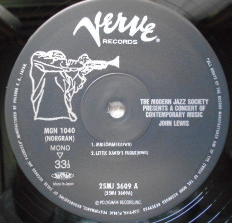The Modern Jazz Society - Presents A Concert Of Contemporary Music (Vinyl, LP, Album, Mono) Very Good Plus (VG+) / Very Good Plus (VG+)