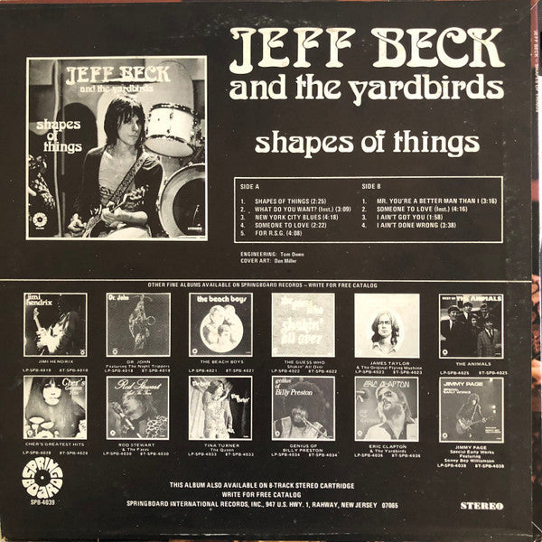 Jeff Beck - Shapes Of Things (Vinyl, LP, Compilation, Reissue, Stereo) Very Good (VG) / Very Good Plus (VG+)