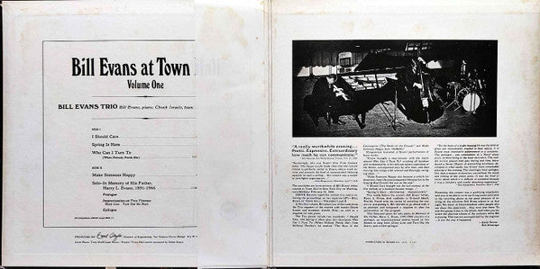 The Bill Evans Trio - Bill Evans At Town Hall..... Volume One (Vinyl, LP, Album, Stereo) Near Mint (NM or M-) / Near Mint (NM or M-)