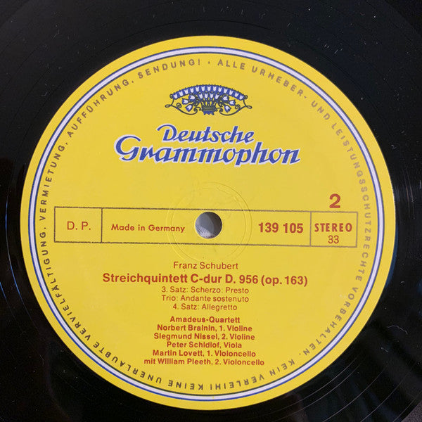 Franz Schubert - Streichquintett C-dur (Vinyl, LP, Stereo) Very Good Plus (VG+) / Very Good (VG)
