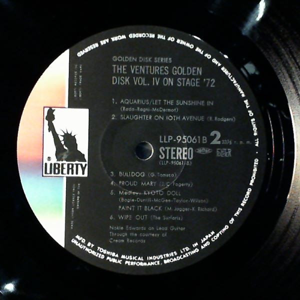 The Ventures - Ventures On Stage '72 -  Golden Disk Vol. 4 (2xVinyl, LP, Compilation) Very Good (VG) / Very Good (VG)