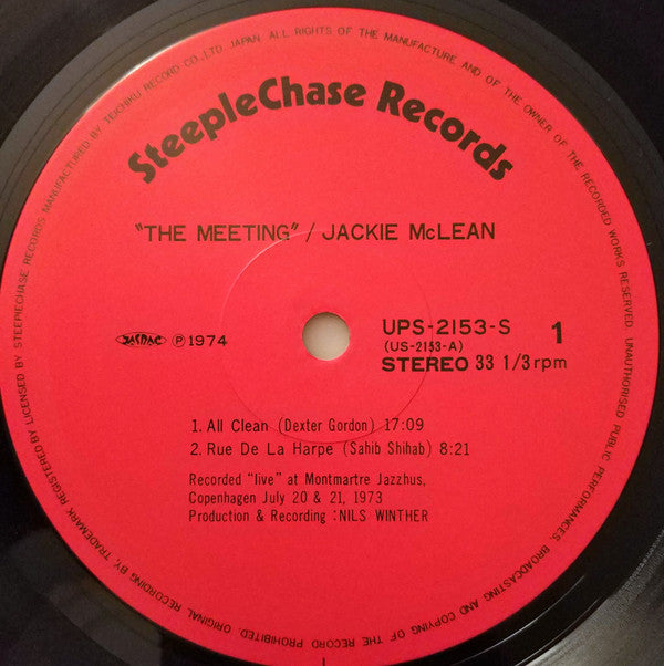 Jackie McLean - The Meeting Vol.1 (Vinyl, LP, Album, Stereo) Very Good Plus (VG+) / Very Good Plus (VG+)