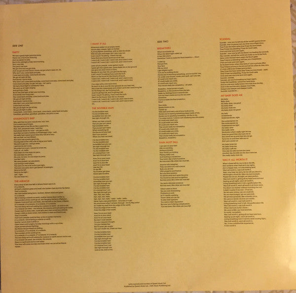 Queen - The Miracle (Vinyl, LP, Album, Reissue, Remastered, Stereo) Very Good Plus (VG+) / Very Good (VG)