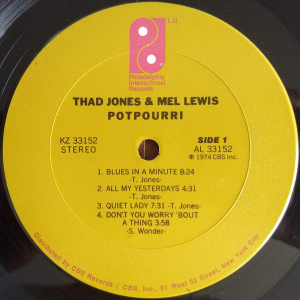 Thad Jones & Mel Lewis - Potpourri (Vinyl, LP, Album, Stereo) Very Good (VG) / Very Good (VG)