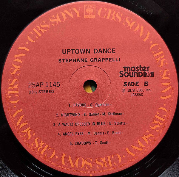 Stéphane Grappelli - Uptown Dance (Vinyl, LP, Album) Very Good Plus (VG+) / Very Good (VG)