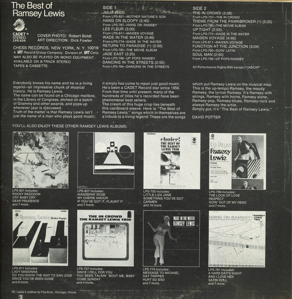 Ramsey Lewis - The Best Of Ramsey Lewis (LP, Compilation, Reissue) - Very Good Plus (VG+) / Very Good (VG)