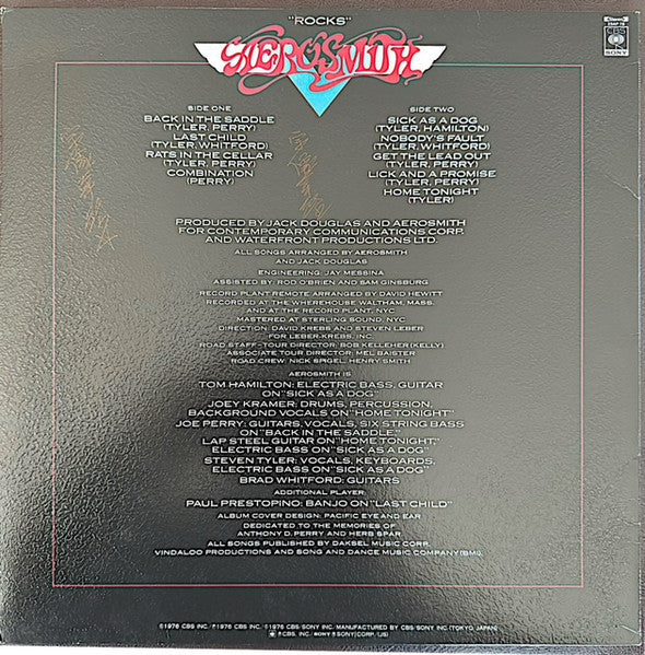 Aerosmith - "Rocks" (Vinyl, LP, Album)