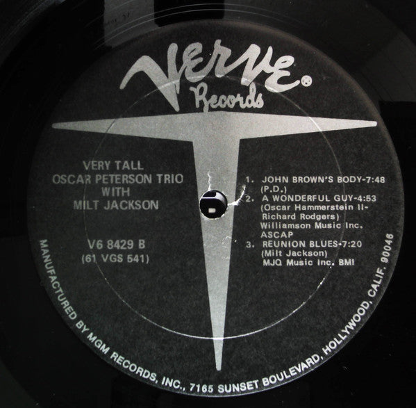 The Oscar Peterson Trio - Very Tall (Vinyl, LP, Album, Reissue, Stereo) Very Good Plus (VG+) / Very Good Plus (VG+)