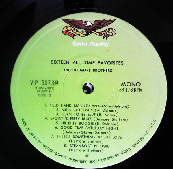 The Delmore Brothers - Sixteen All-Time Favorites (Vinyl, LP, Compilation, Mono) Very Good Plus (VG+) / Very Good Plus (VG+)