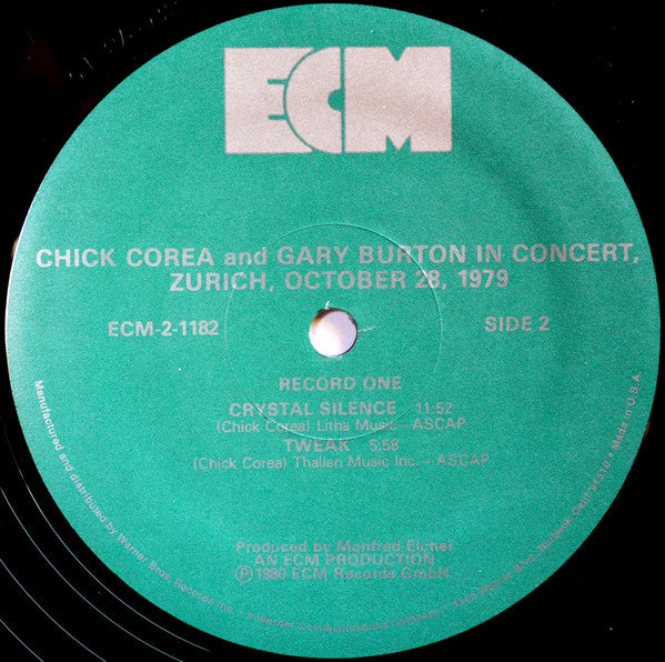 Gary Burton / Chick Corea - In Concert, Zürich, October 28, 1979 (2xVinyl, LP, Album) Very Good Plus (VG+) / Very Good (VG)
