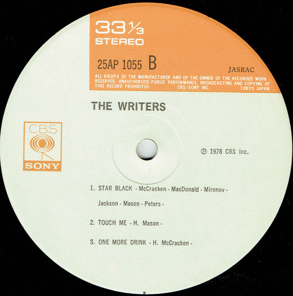 The Writers (2) - The Writers (Vinyl, LP, Album, Stereo) Very Good Plus (VG+) / Very Good Plus (VG+)