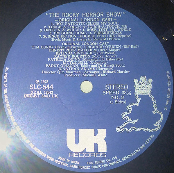"The Rocky Horror Show" Original London Cast - The Rocky Horror Show (Vinyl, LP, Album, Reissue) Very Good Plus (VG+) / Very Good (VG)
