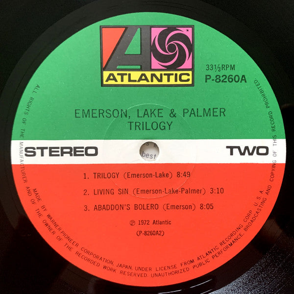 Emerson, Lake & Palmer - Trilogy (Vinyl, LP, Album, Reissue, Stereo) Very Good Plus (VG+) / Very Good (VG)
