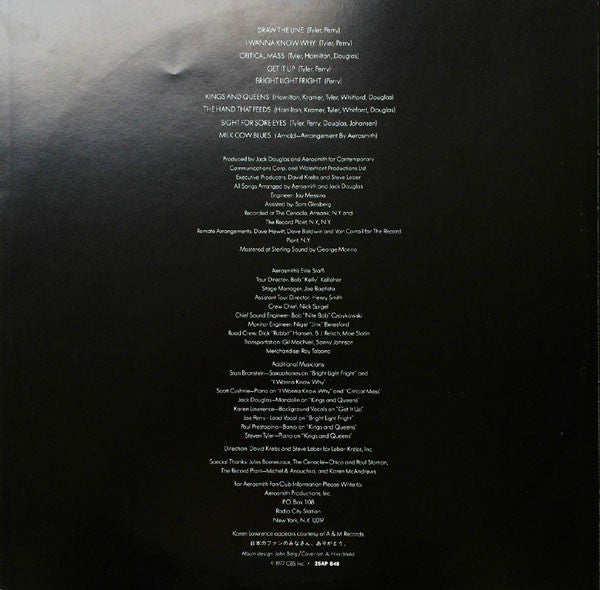 Aerosmith - Draw The Line (Vinyl, LP, Album, Stereo)