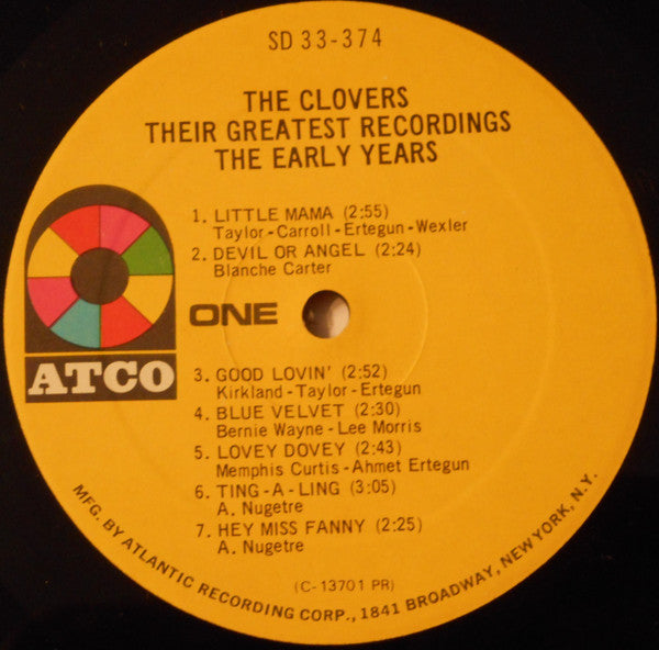 The Clovers - Their Greatest Recordings, The Early Years (Vinyl, LP, Compilation, Mono) Very Good (VG) / Good Plus (G+)