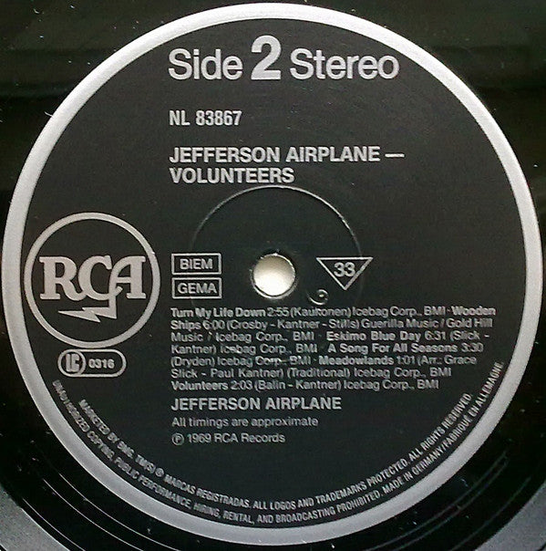 Jefferson Airplane - Volunteers (Vinyl, LP, Album, Reissue) Very Good (VG) / Very Good Plus (VG+)
