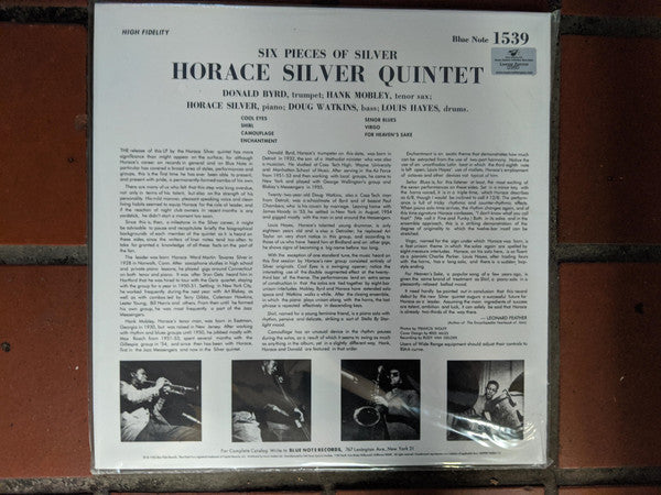 The Horace Silver Quintet - 6 Pieces Of Silver (2xVinyl, 12", 45 RPM, Album, Limited Edition, Numbered, Reissue, Remastered, Mono) Very Good (VG) / Near Mint (NM or M-)