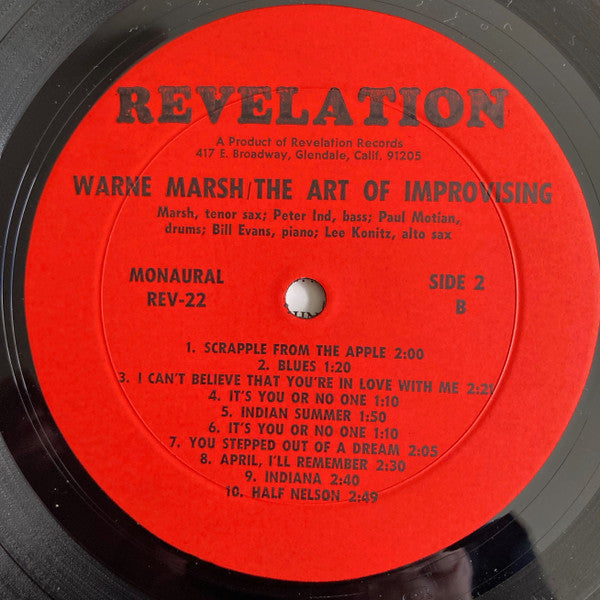 Warne Marsh - The Art Of Improvising (Vinyl, LP, Album) Very Good (VG) / Very Good (VG)