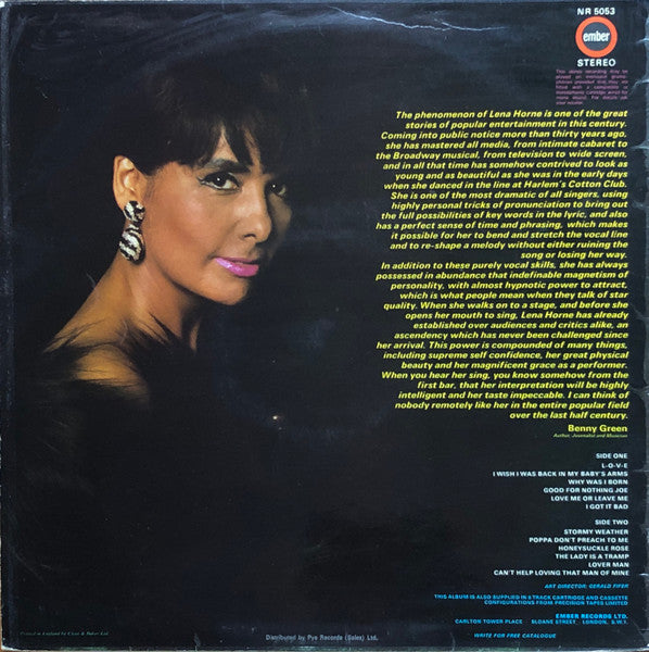 Lena Horne - Lena (Vinyl, LP, Stereo) Very Good (VG) / Very Good (VG)