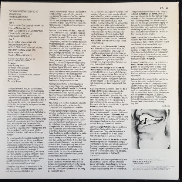 Jimmy Rushing - The You And Me That Used To Be (Vinyl, LP, Album) Very Good Plus (VG+) / Very Good Plus (VG+)