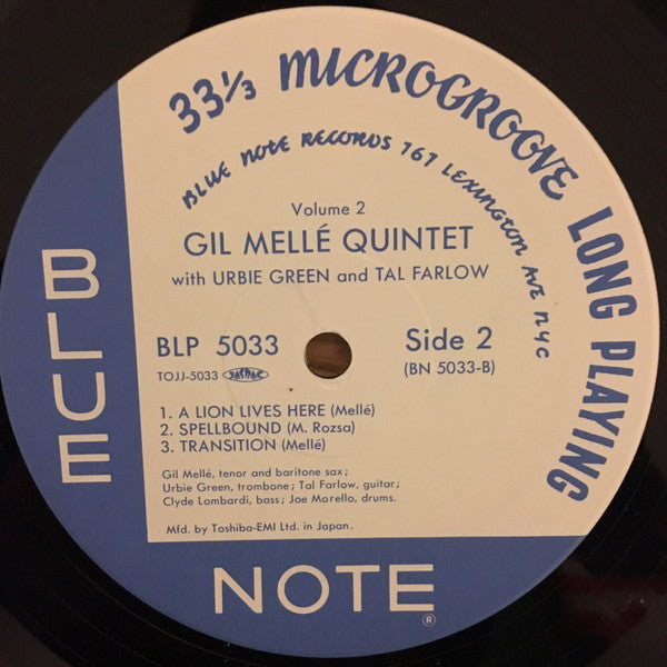 Gil Mellé Quintet - Volume 2 (Vinyl, LP, 10", Album, Limited Edition, Reissue, Mono) Near Mint (NM or M-) / Very Good Plus (VG+)