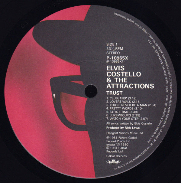 Elvis Costello & The Attractions - Trust (Vinyl, LP, Album) Very Good Plus (VG+) / Good Plus (G+)